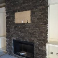 limestone laytite fireplace